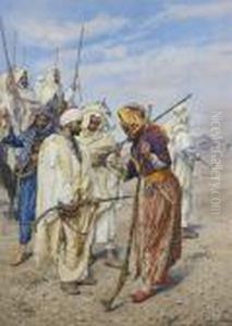 Bedouins Preparing A Raiding Party by Giulio Rosati