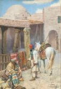The Carpet Seller by Giulio Rosati