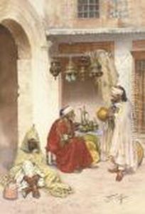 Haggling In The Souk by Giulio Rosati