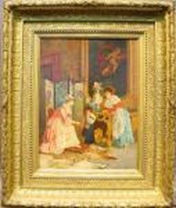 Figures In An Elegant Interior by Giulio Rosati