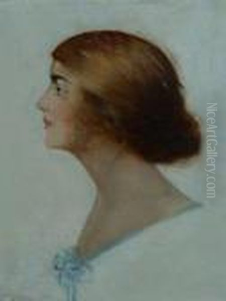 Portrait Of A Woman With A Blue Ribbon, Possibly The Artist'swife - view 1