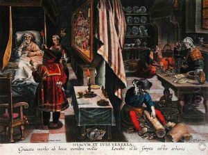 Preparation and Use of Guayaco for Treating Syphilis, engraved by Philip Galle 1537-1612 c.1570 by Giovanni Stradano
