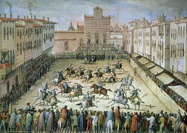The Joust in the Piazza Santa Croce, Florence, 1555 - view 1