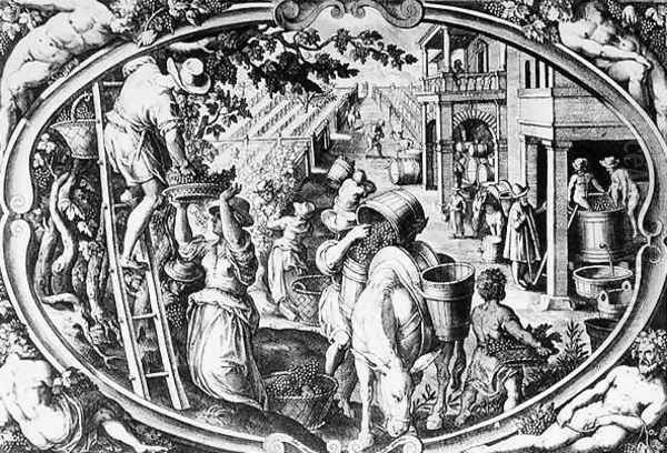 The Wine Harvest, Allegory of Autumn, engraved by Philip Galle - view 1