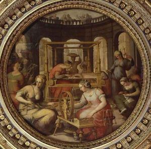 Penelope at her loom by Giovanni Stradano