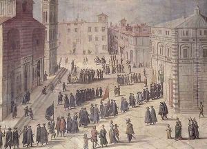 Festival of Homage in the Piazza del Duomo, Florence, 1555 by Giovanni Stradano