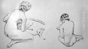 Two nude figure studies by John Byam Liston Shaw