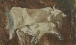Mucca Con Vitellino by Federico Rossano