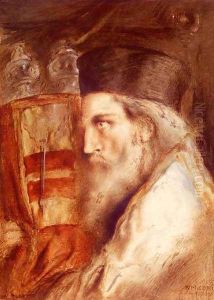 A Rabbi Holding The Torah