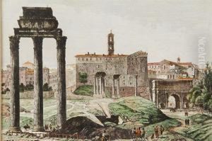 Veduta Di Campidoglio Parte Del Foro Romano by Luigi Rossini