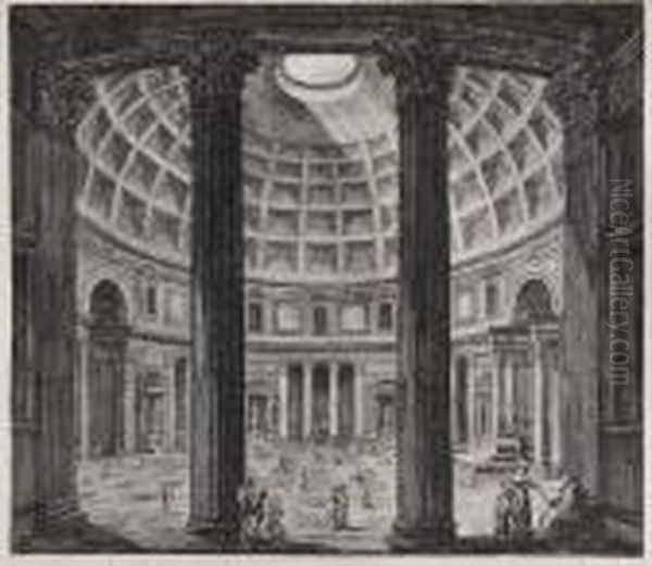 Interior Of The Pantheon by Luigi Rossini