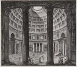 Interior Of The Pantheon by Luigi Rossini