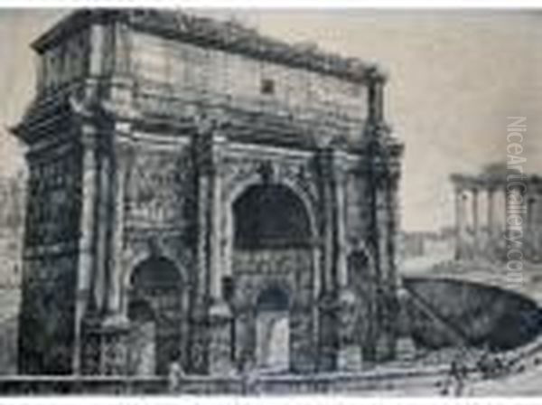 Veduta Dell' Arco Di Settimio Severo; Veduta Dell' Arco Di Settimio - view 1