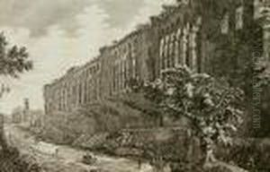 Veduta Della Mura Di Roma by Luigi Rossini