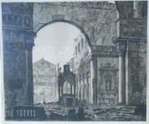 Veduta Della Rovina Del Gran Arco Trionfale by Luigi Rossini