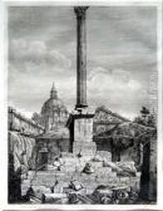 Colonna Imperatore Foca Nel Foro Romano by Luigi Rossini