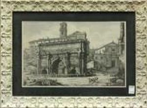 Veduta Dell'arco Di Settimio by Luigi Rossini