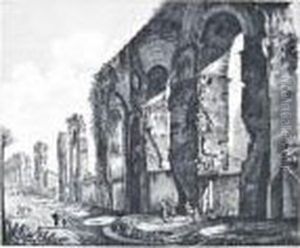Veduta Dei Grandi Avanzi Degli Aquedotti Di Nerone by Luigi Rossini