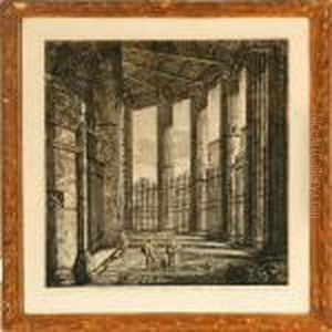 Interno Del Pronao Del Tempio Di Vesta, In Roma by Luigi Rossini