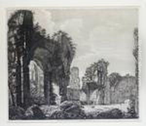"veduta Dei Grandi Avanzi Delle Terme Antoniane by Luigi Rossini