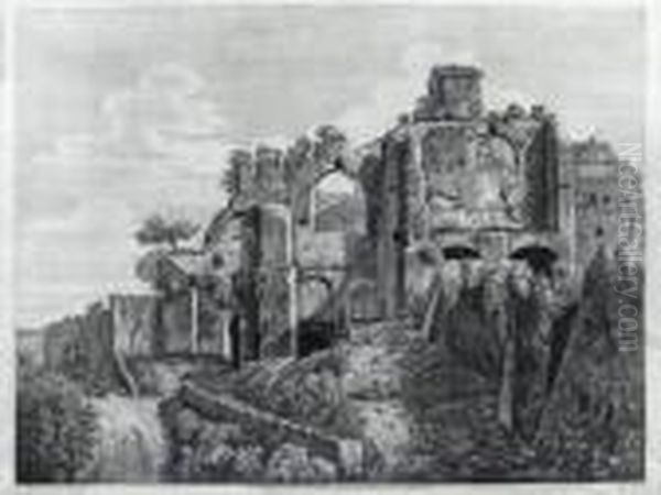 Veduta Degli Avanzi Della Villa 
Di Domiziano; Avanzi Delle Grandi Mura Ciclopee Da Vitruvio Opus... - view 1