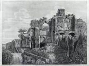 Veduta Degli Avanzi Della Villa 
Di Domiziano; Avanzi Delle Grandi Mura Ciclopee Da Vitruvio Opus... by Luigi Rossini