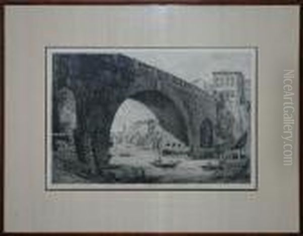 Veduta Di Ponte Cestio Etching,1822 - view 1