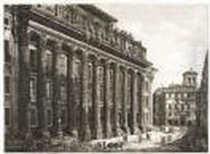 Veduta Dell""avanzo Del Fianco
Del Portico, Che Circondava La Cella Del Tempio Di Antonino Pio. by Luigi Rossini