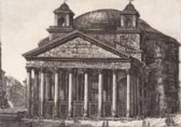 Veduta Del Pantheon Di Agrippa;
Veduta Dell'arco Di Costantino; Veduta Del Tempio Della Sibilla In
Tivoli - view 1