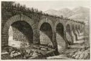 Veduta Del Ponte Di Nona by Luigi Rossini