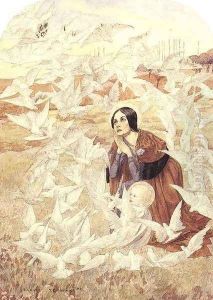 La Vierge aux colombes by Carlos Schwabe