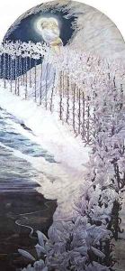 The Virgin of the Lilies by Carlos Schwabe
