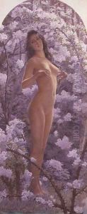 Nude Amongst Flowers by Carlos Schwabe