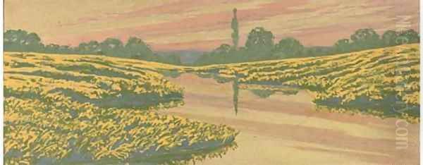 A river landscape at sunset - view 1