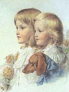 Conrad and Violet Flower by Anthony Frederick Sandys