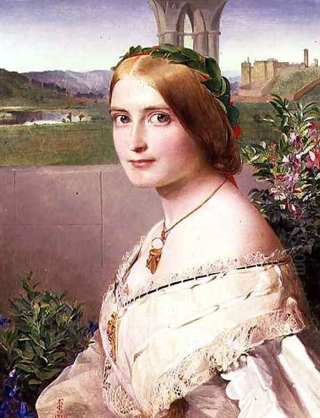 Portrait of Adelaide Mary, Mrs Philip Bedingfeld, 1859 by Anthony Frederick Sandys