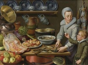 A Kitchen Interior by Floris Gerritsz. van Schooten