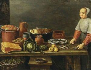 Kitchen Still-Life by Floris Gerritsz. van Schooten