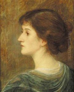 Portrait of Mrs W. St Clair Baddeley, bust-length, in a green dress Portrait of Mrs W. St Clair Baddeley, bust-length, in a green dress