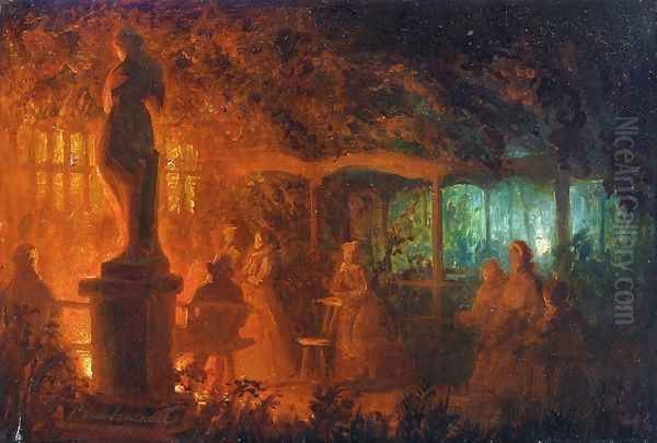 A Study for 'Soiree de feux de Bengale au Vaux-Hall, Parc de Bruxelles' by Petrus van Schendel