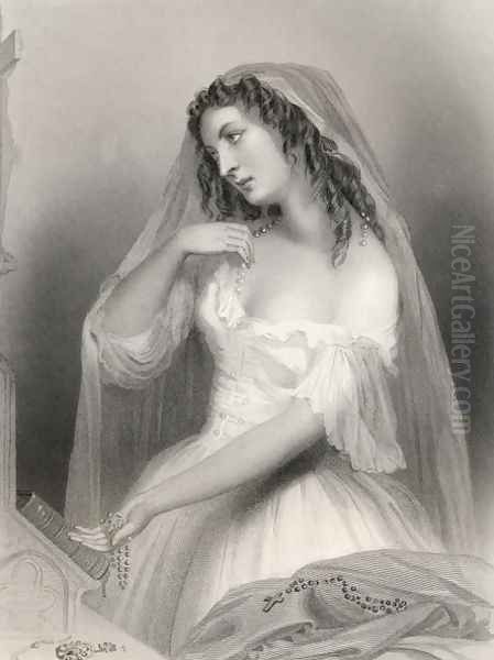 Louise Francoise de La Baume de La Blanc 1644-1710 Duchesse de la Valliere, illustration from World Noted Women by Mary Cowden Clarke, 1858 - view 1