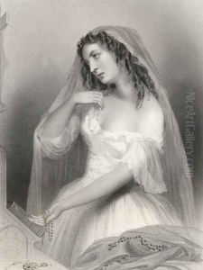 Louise Francoise de La Baume de La Blanc 1644-1710 Duchesse de la Valliere, illustration from World Noted Women by Mary Cowden Clarke, 1858 by Pierre Gustave Eugene (Gustave) Staal