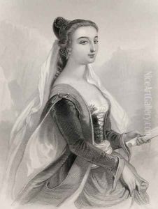 Laura de Noves 1308-48 illustration from World Noted Women by Mary Cowden Clarke, 1858