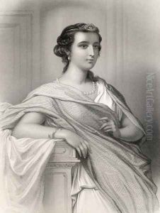 Aspasia of Milet c.470-410 BC illustration from World Noted Women by Mary Cowden Clarke, 1858 by Pierre Gustave Eugene (Gustave) Staal