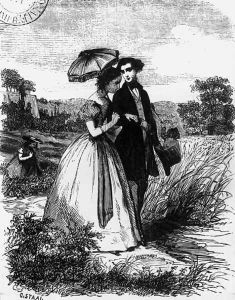 Felix de Vandenesse and Madame de Mortsauf, illustration for Le Lys Dans la Vallee by Honore de Balzac 1799-1850 published in 1871 by Pierre Gustave Eugene (Gustave) Staal