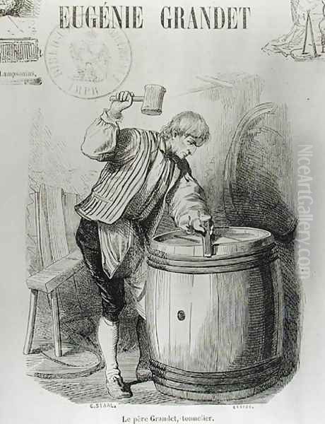 Father Grandet, the Cooper, illustration from Eugenie Grandet by Honore de Balzac 1799-1850 - view 1