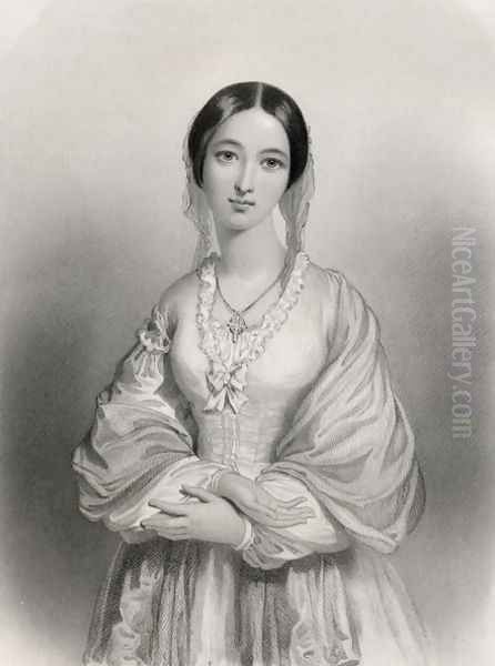 Florence Nightingale 1820-1910 illustration from World Noted Women by Mary Cowden Clarke, 1858 - view 1