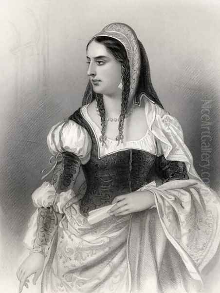 Isabella I 1451-1504 The Catholic, illustration from World Noted Women by Mary Cowden Clarke, 1858 - view 1