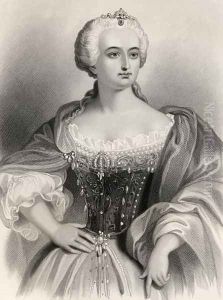Maria Theresa 1717-80 Archduchess of Austria and Queen of Hungary amd Bohemia, illustration from World Noted Women by Mary Cowden Clarke, 1858 by Pierre Gustave Eugene (Gustave) Staal