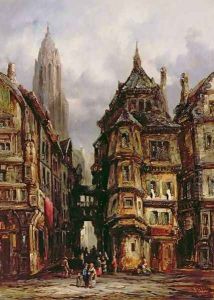 A View in the Jewish Quarter, Frankfurt, 1877 by Henry Thomas Schafer